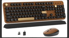 Colorful MPTOG Wireless Computer Keyboard and Mouse Combo (Black-Brown) picture