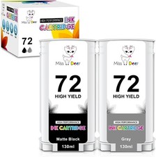 Miss Deer 72 Gray DesignJet Ink Cartridge C9374A and 72 Matte Black Ink Cartridg picture