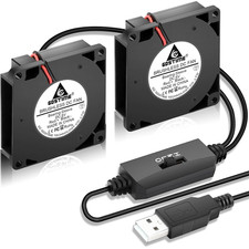 50Mm X 10Mm USB Blower Fan with Speed Control DC 5V Powered, 2-Pack picture