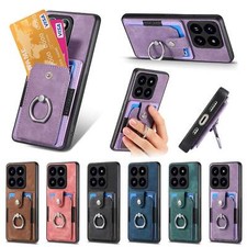 Luxury Card Slot Ring Cover Case For 17 16 15 14 13 12 11 Pro Max 6 7 8 Air XR picture