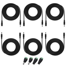 6 PCS 10ft 3m 12V DC Power Extension Cable 5.5x2.1mm Male Female Adapter picture