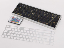 Drop X RED SCARF II+ VER.C 68-KEY CUSTOM KEYBOARD KIT, SILVER CASE, BLACK FEET, picture