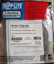 Tripp Lite Model P582-006 Display Port  male to male Cable 6 Ft. New picture
