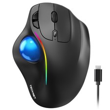 TeckNet Wireless Trackball Mouse Ergonomic Black RGB Rechargeable New picture