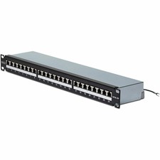 StarTech 24 Port 1U Shielded Cat6A Patch Panel 110 Punch Down Rackmount Cat6A picture