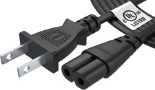 Pwr AC Cable Replacement Power Cord 2 Prong 6 Feet (Black) picture