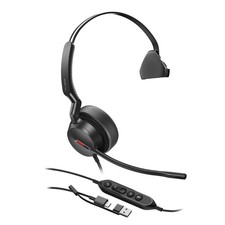 Uh44 Mono Usb Headset, Single Ear Computer Headset, Dual Mics picture