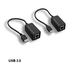10x Black USB Extension Over Ethernet RJ45 Adapter 12Mbps Extend to 200Feet picture