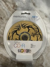 Memorex Tattoo CD-R 10 Pack 52 X 700 MB 80 Min NEW Sealed Blank Tattoo Themes 4 picture