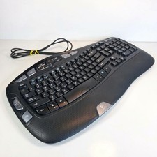 Logitech Wave Y-UV90 Ergonomic Wired USB Multimedia Keyboard TESTED WORKING picture