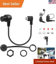 90° Micro USB Panel Flush Mount Waterproof Extension Cable Micro USB 5 Pin Ri... picture