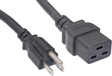 North American Power Cord Extension, NEMA 5-15P to C19, 10', 14 AWG picture