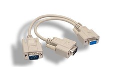 1ft DB9 Female to 2 Male Serial RS232 Splitter Cable picture