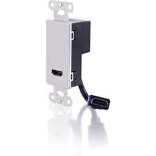 C2G HDMI Pass Through Decorative Wall Plate - Aluminum picture