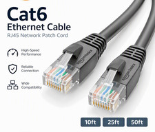 Amazon Basics Cat6 Ethernet Cable RJ45 Network Patch Cord Black 10ft 25ft 50ft picture