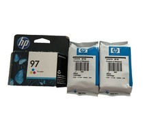GENUINE LOT 3 HP 96/97 Black/Color Cartridges DeskJet 5740 6520 9800 7210 7410 picture