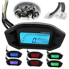 Universal Motorcycle LCD Digital Speedometer, Tachometer, Odometer with 7 picture