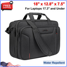 Stylish 17.3 Inch Laptop Bag Briefcase, Expandable Messenger Bag Water Repellent picture