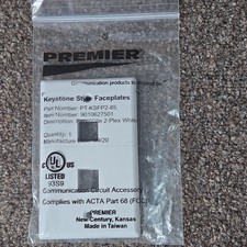3 Premier Keystone Style Wall Plate 2-Plex White PT-KSFP2-85 Keystone Connector picture