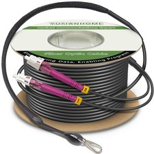 Fiber Optic Cable LC to LC Outdoor Armored Patch OD-5mm Industrial TPU OM4 130FT picture