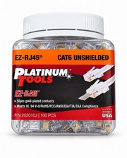 Platinum Tools® 202010J EZ-RJ45 Cat6+ Connecters (Jar of 100) picture