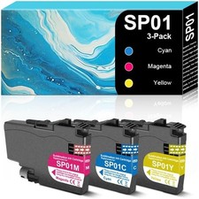 High Capacity SP01 SP-1 Ink Cartridges 3-Pack Cyan Magenta Yellow Compatible BN picture