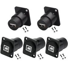 5PCS USB 2.0 Female to Printer Panel Mount Connector, Type B to USB-A Convert... picture