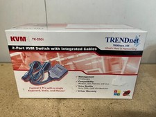 TRENDnet  TK (TK-205i) 2-Ports External KVM switch PS/2 w/Integrated Cables C71 picture