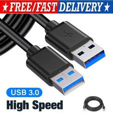 USB 3.0 A Male to A Male Cable Data Transfer Super Speed Power Charger Metal LOT picture