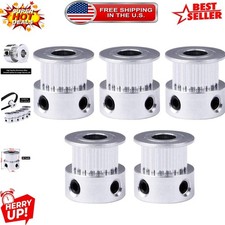 Set of 5 GT2 20 Tooth Aluminum Timing Pulleys for 6.35mm Bore - 3D Printer Ready picture