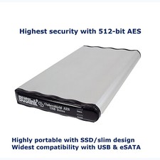 DSX-2TSDG2 2TB SSD USB 3.2 Gen 2/eSATA CipherShield 512-bit AES FIPS 140-2 $Sale picture