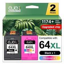 HP 64XL Tri Color High Yield Ink Cartridge Black and Tri Color Ink for HP 64 XL picture