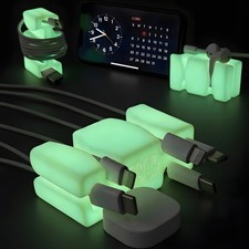 GlowBrick Weighted Steel Cord Holder, Cable Wrap & Desk Phone Organizer,  1pk picture