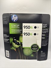 HP 950XL Black Ink Cartridges Two Pack EXP 2017 (Factory Sealed) picture