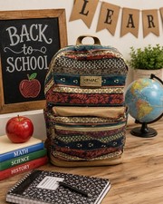 Kinmac Boho Laptop Backpack Colorful Floral Tribal School Travel Computer EUC picture