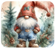 WINTER RED GNOME HOLIDAY THEMED OPT 2 MOUSEPAD MOUSE PAD THICK 9