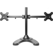 Monmount Dual Monitor Stand, Freestanding, Holds 2 Monitors W/ Up To 24
