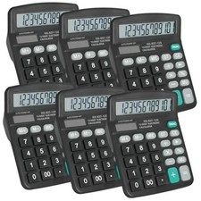 6 Pack of Large LCD Calculators - 12 Digits - Bulk Desktop Calculator picture