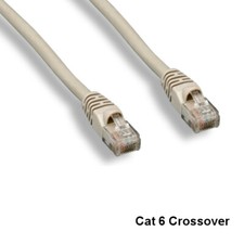 KNTK Gray 25' Cat6 CrossOver UTP Ethernet Cable 24AWG 550MHz RJ45 Network P2P picture