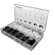 Assorted Cable clips Round Black & White 4mm to12mm- 390 PCS picture