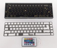 DROP X RED SCARF II+ VER.C 68-KEY CUSTOM KEYBOARD KIT, GRAY CASE, RED FEET, GRAY picture