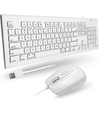 Macally 104 Key full-size USB keyboard And Optical Mouse Combo For Mac And PC picture