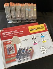 From Canon Combo Pack PGBK 5 Black + Color Plus Extra BLACK Ink Cartridges LOT picture