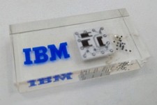 Vintage Original, IBM SLT CPU Computer Chip Lucite Incased 1.75” RARE Tech Piece picture