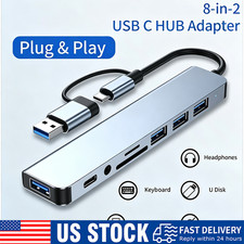 8 Port USB-C Hub Adapter - 5G Speed Multi Splitter for PC, Laptop & MacBook LOT picture