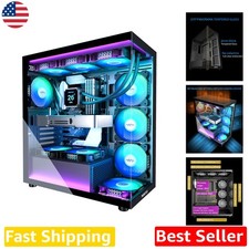 Gaming PC Case, 7 RGB Fans, Type-C, Dual Tempered Glass Mid Tower picture