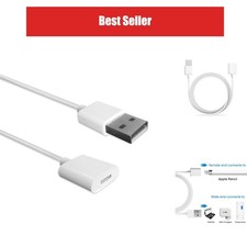 TechMatte Charging Adapter Cable for Apple Pencil 1st Gen USB-A 3ft White picture