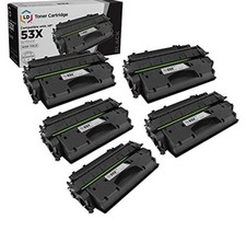 LD Compatible for HP 53X/Q7553X Set of 5 High Yield Black Toner Cartridges picture