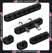 Cable Organizer Set 5 Pack Silicone Clips for Desk, Nightstand, Charging Area picture