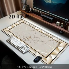 2D Flat Printing 1pc Marble Gold-Rimmed Geometric Mouse Pad And Desk Mat, Suit picture
